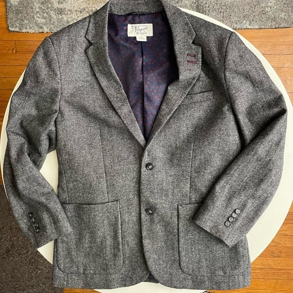 Original Penguin Men’s Decon Tweed Blazer Jacket Size Large Gray Wool Blend - Picture 1 of 8